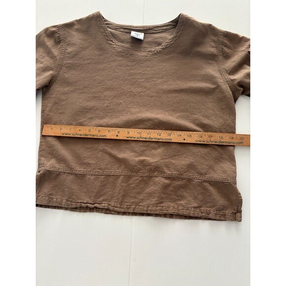 Sea Breeze California Top Women S Brown Cotton Gauze Boho Artsy Boxy Relaxed Pkt - Picture 11 of 15
